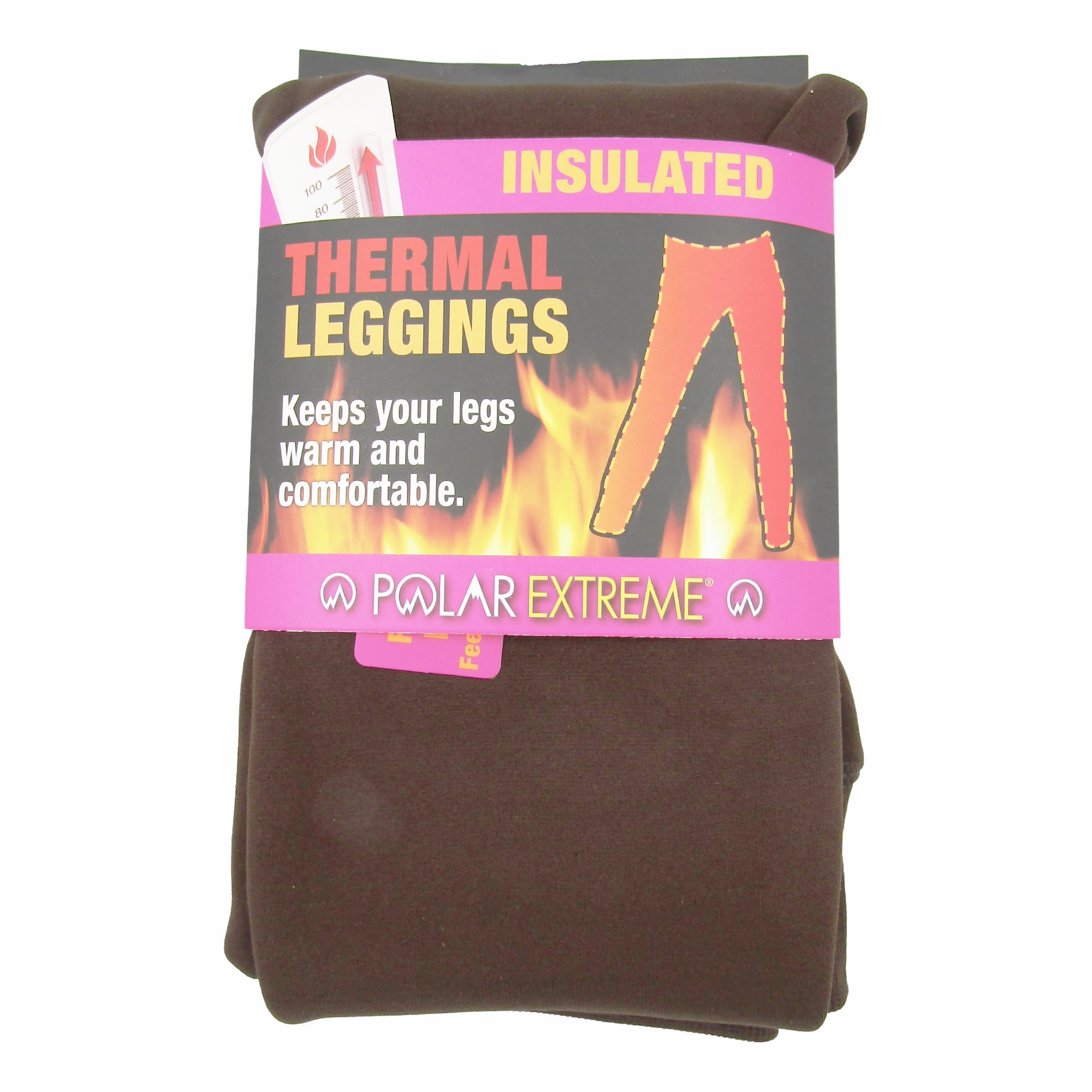 Polar Extreme Women's Thermal Sherpa Leggings Insulated Polyester Fleece  Lined (S/M, Brown) 