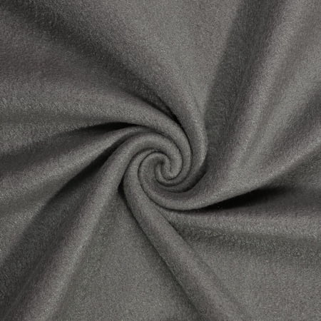 Polar Fleece 60" Soft Anti-Pill Polyester Flannel Fabric by the Yard – For Blankets, Jackets, Hats, Crafts & Sewing Projects (Grey, 1 Yard)