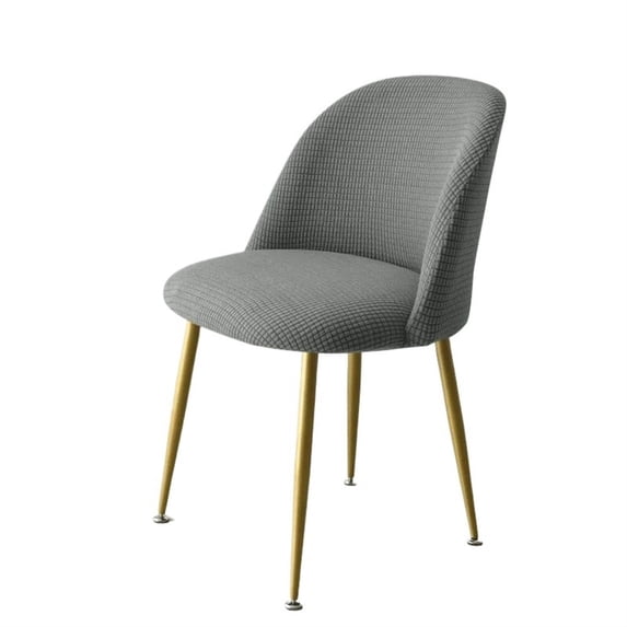 Polar Fleece Curved Chair Cover Accent Short Back Dining Chair Slipcovers Small Chair Covers Stretch Seat Cover