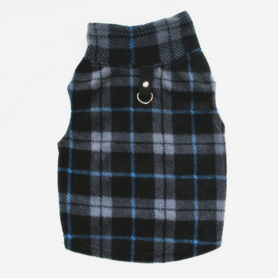 Polar Fleece Dog Vest, Soft Warm Sleeveless Jacket with Collar for Puppies, Cozy Apparel for Small Dogs in Fall & Winter Indoors. Gray L