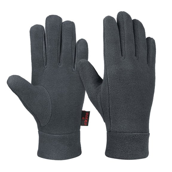Polar Fleece Elastic Thermal Knit Gloves,Unisex Winter Wind Resistant Mittens,Outdoor Cold Block Riding Hand Gear,Soft Thick Stretch Knit Anti Freeze Daily Cycling Travel Mittens,Grey