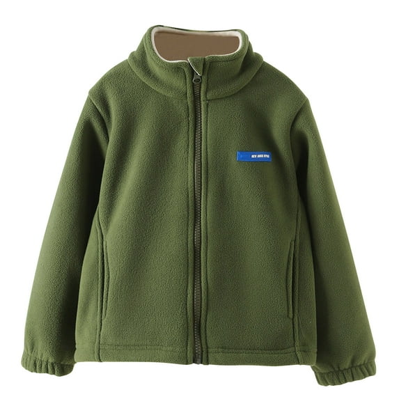 Baby Days Clearance!Polar Fleece Jacket for Boys Girls Long Sleeve Winter Warm Zip Up Outerwear Coat 3T 4T 5T 6T 7T 8T 9T Thick Kids Clothing Green 5 Years