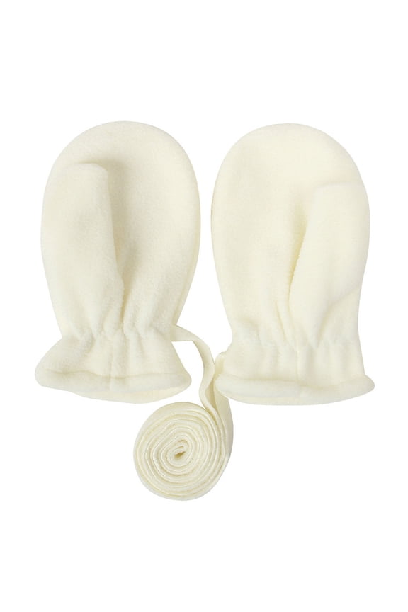 Polar Fleece Mittens with String Plush Gloves for Kids Winter Full Finger Mitten