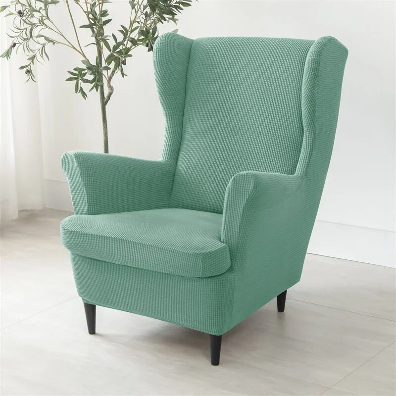 Polar Fleece Wing Chair Cover Stretch Spandex Wingback Armchair Covers ...