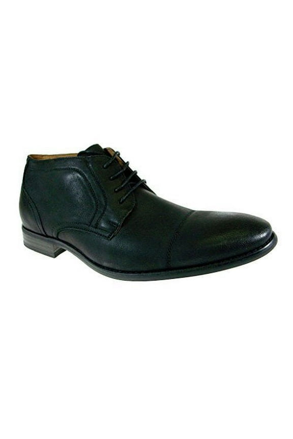 Men's 806001-Black Ankle High Cap Toe Lace Up Boots