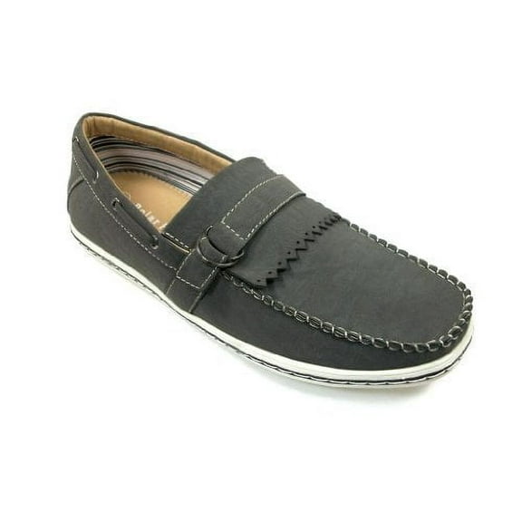 Polar Fox Mens Gray Slip on Casual Driving Boat Shoes Buckle Design Styled In Italy