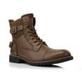 thumbnail image 1 of Polar Fox Patrick MPX808583 Men's 7-Eyelets Classic Combat Motorcycle Biker Boots with Zipper Closure, in Brown, Men's Size 11, 1 of 7