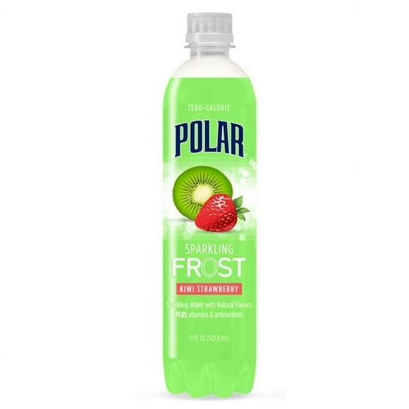 Polar Frost Kiwi Strawberry Sparkling Water 17 oz Bottles - Pack of 12