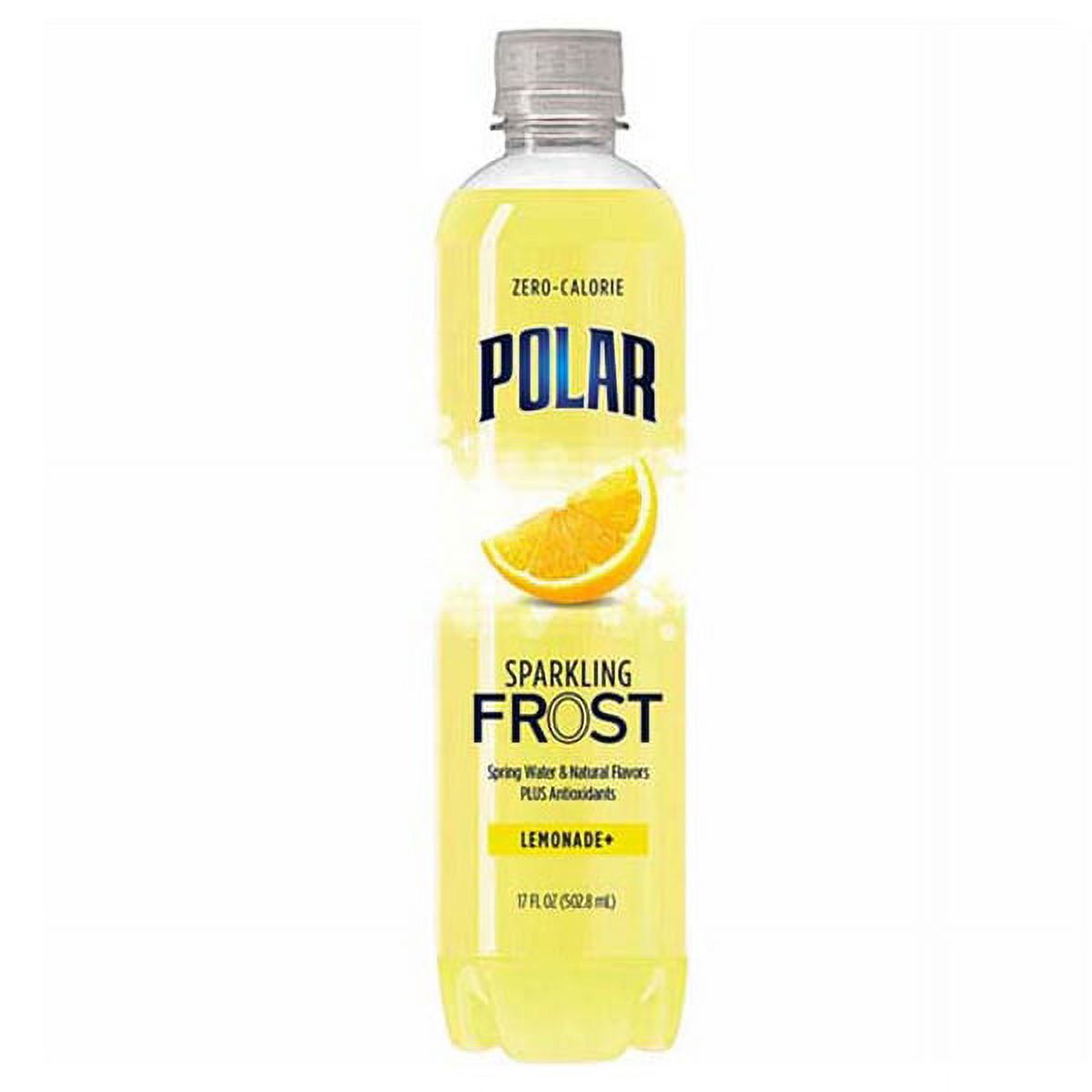 Polar Frost Lemonade Sparkling Water 17 oz Plastic Bottles Pack of 12