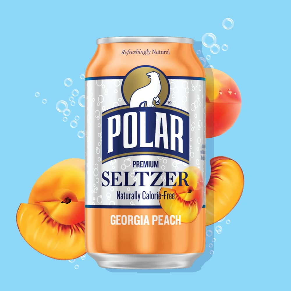 Polar Georgia Peach Flavored Seltzer Water Cans - 8 pk / 12 fl oz
