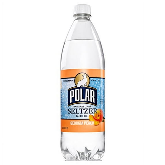 Polar Georgia Peach Seltzer 1 L Plastic Bottles - Pack of 12