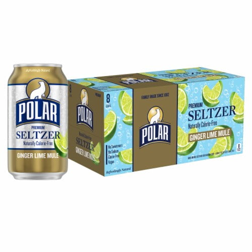 Polar Ginger Lime Mule Flavored Seltzer Water Cans 8 pk / 12 fl oz - Pack of 2