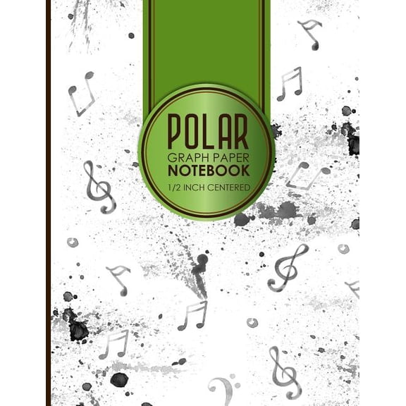 Polar Graph Paper Notebooks: 1/2 Inch Centered: Polar Graph Paper Notebook: 1/2 Inch Centered: Polar Coordinates, Polar Sketchbook, Music Lover Cover, 8.5" x 11", 100 pages (Paperback)
