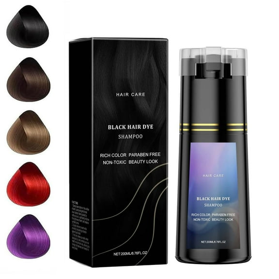 Hair Dye Shampoo, Hair Care, Hair Care Shampoo,3 In 1 Haircare Instant Dye Shampoo, Natural Hair Color Shampoo For Gray Hair Coverage, Suitable For Women & Men,Black