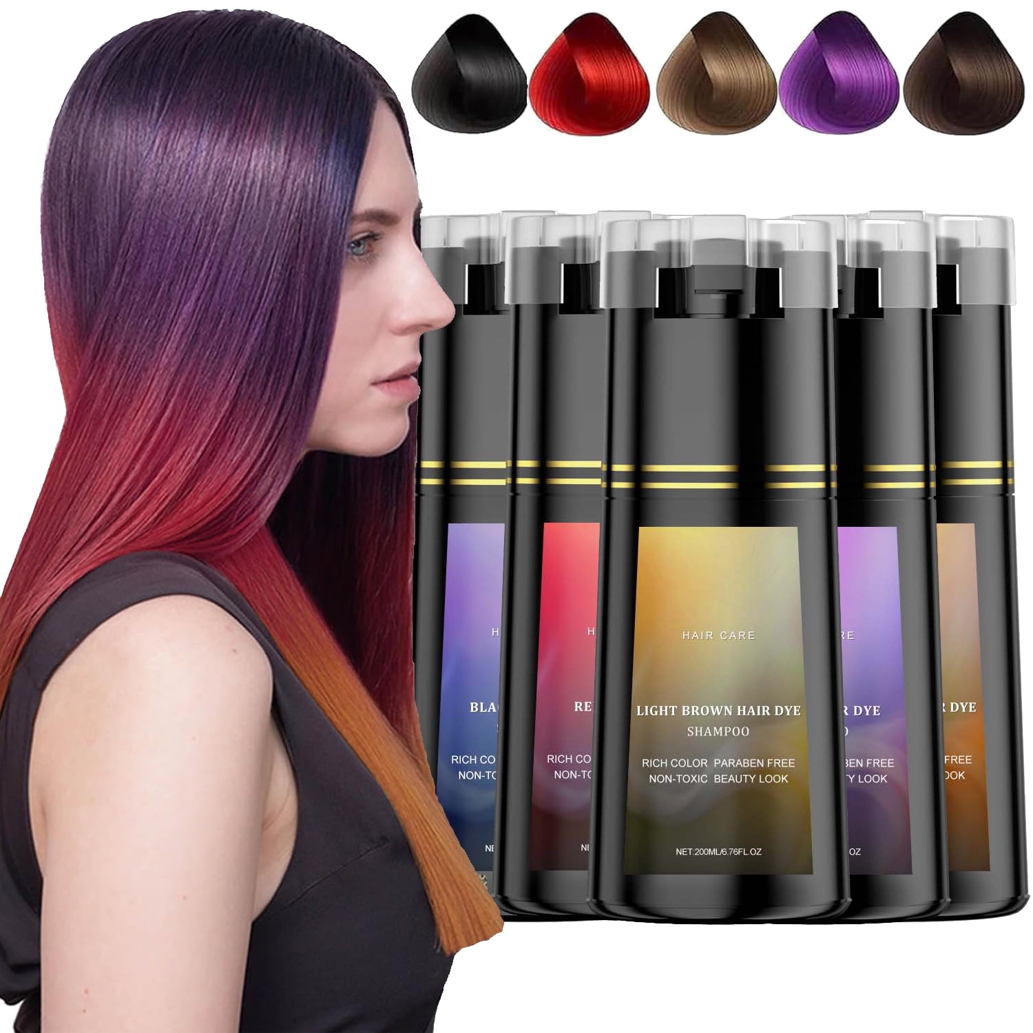 Polar Hair Dye Shampoo, Polar Shampoo Hair Care, Instant Dye Shampoo, Natural Hair Color Shampoo for Gray Hair Coverage, Color Shampoo Hair Dye for Women & Men