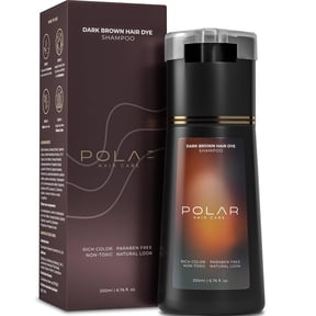 Polar Haircare Dark Brown Hair Dye Shampoo, Semi-Permanent Hair Color for Gray Hair, 6.76 fl oz