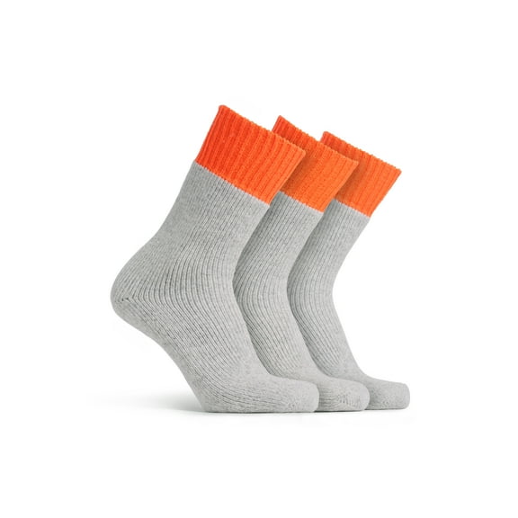 Polar Heat Nanuuq Men’s Winter Weight Spandex Wool Socks, 3 Pack Cushioned Thermal Winter Socks, Grey Blaze
