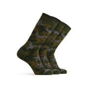 Polar Heat Nanuuq Wool Crew Socks, Cushioned Socks for Men, Khaki, 3 Pairs