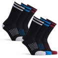 thumbnail image 1 of Polar Heat Nanuuq Cotton Socks for Men, 6 Pairs Cushioned Arch Support Crew Socks, Black, 1 of 5