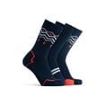 thumbnail image 1 of Polar Heat Socks for Men, 3 Pairs Spandex-Polyester Acrylic Crew Socks, Navy/Red, Size 7-12, 1 of 8