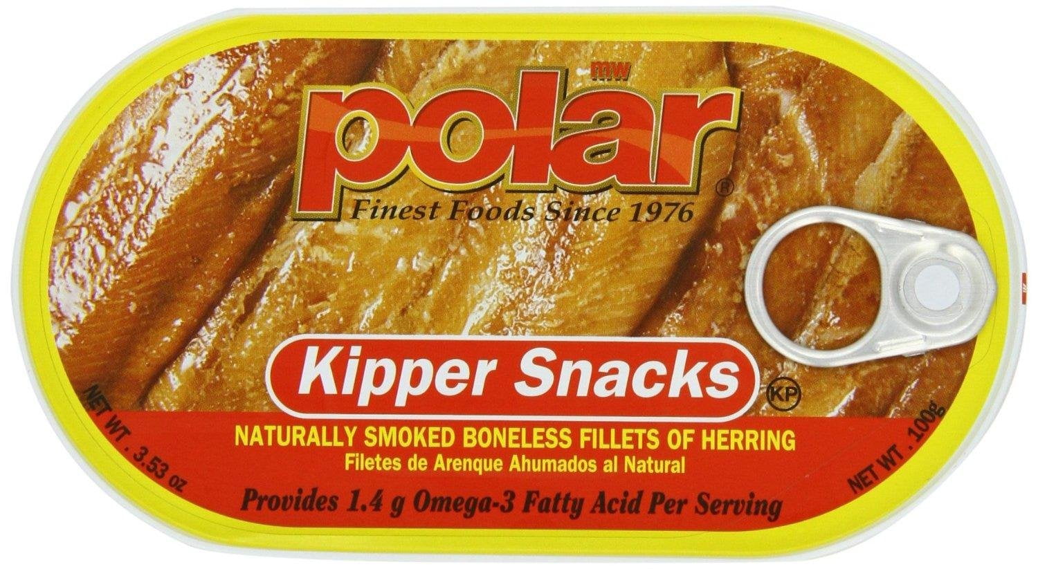 Polar Kipper Snacks Smoked & Boneless Herring Fillets (Pack of 4) 3.