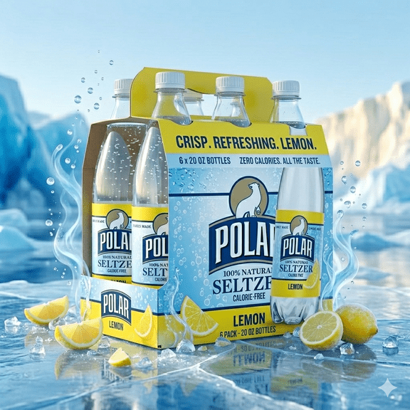 Polar Lemon Seltzer, 20 fl oz Plastic Bottles  6 Pack