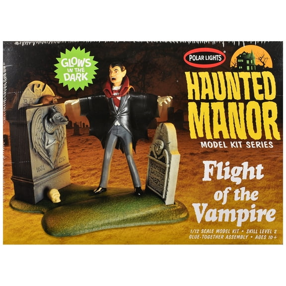 Skill 2 Model Kit Haunted Manor "Flight of the Vampire" Diorama Set 1/12 Scale Model by Polar Lights