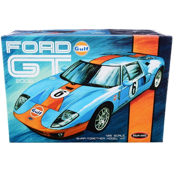 Skill 2 Snap Model Kit 2006 Ford GT "Gulf Oil" 1 25 Scale Model by Polar Lights