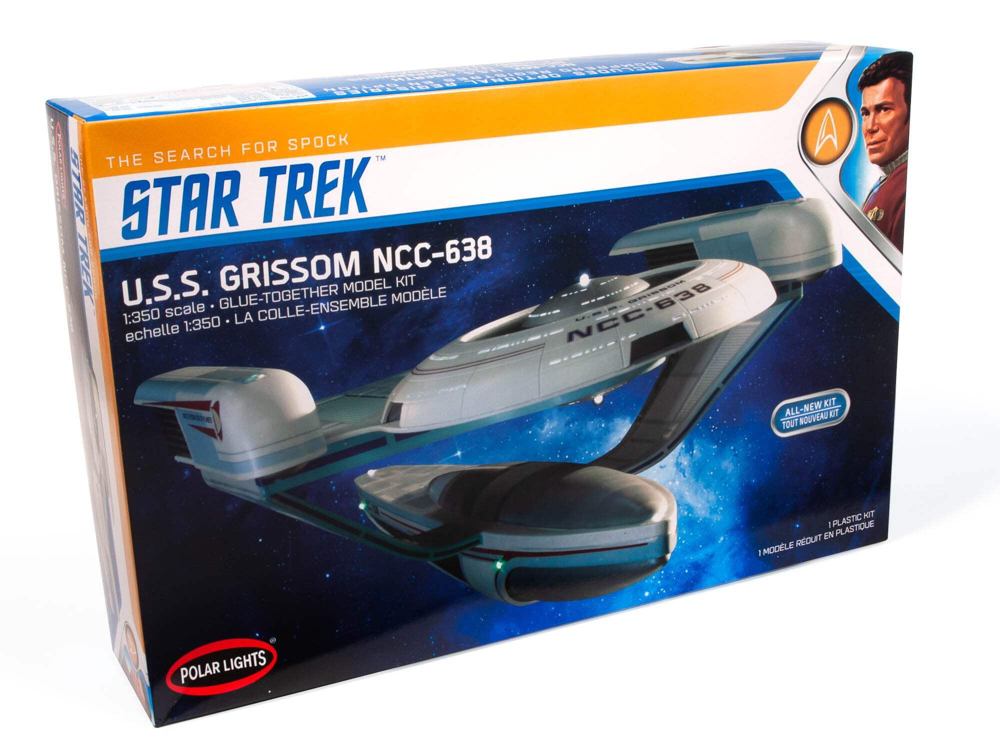 Skill 2 Model Kit U.S.S. Grissom NCC-638 Starship "Star Trek III: The Search for Spock" (1984) Movie 1/350 Scale Model by Polar Lights
