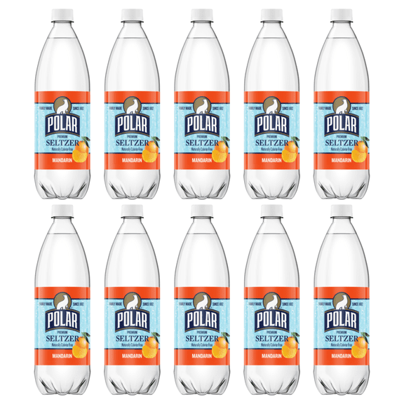 Polar Mandarin Seltzer 1 Liter Bottles Pack of 10