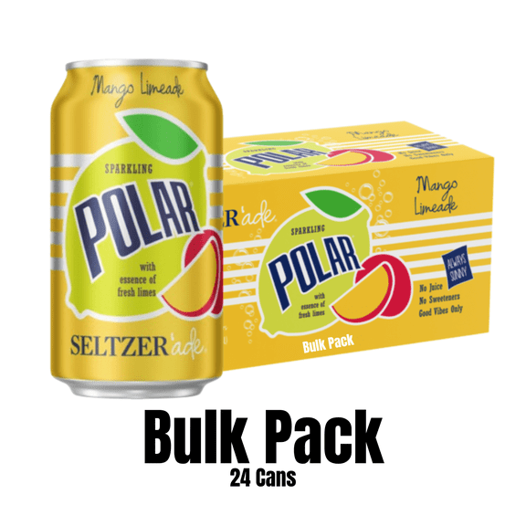 Polar Mango Limeade Seltzerade, 12 fl oz Cans, 24 Pack | Naturally Flavored Sparkling Water | Zero Calories, Sugar-Free & Sodium-Free