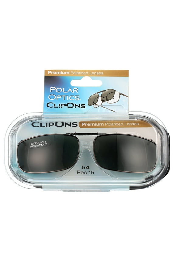 Polar Optical Optics Unisex FlipUps REC15 GM 54 ClipOns Sunglasses Gray
