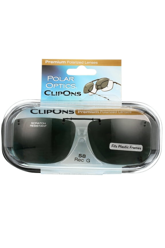 Polar Optical Optics Unisex RECG 58 GRY ClipOns Sunglasses Gray