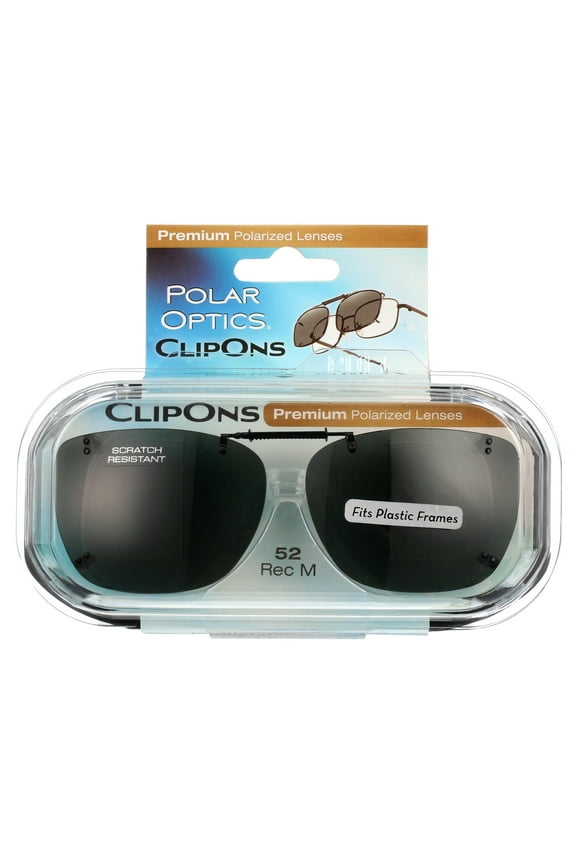 Polar Optical Optics Unisex RECM 52 ClipOns Sunglasses Black