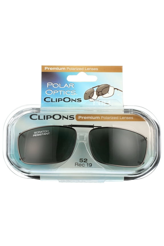 Polar Optical Optics Unisex rec 19 GM 52 Clipons Sunglasses Gray