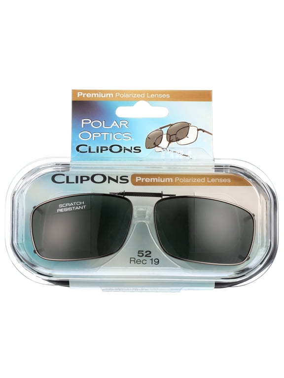 Unisex Rectangle Clip Ons Sunglasses Gray
