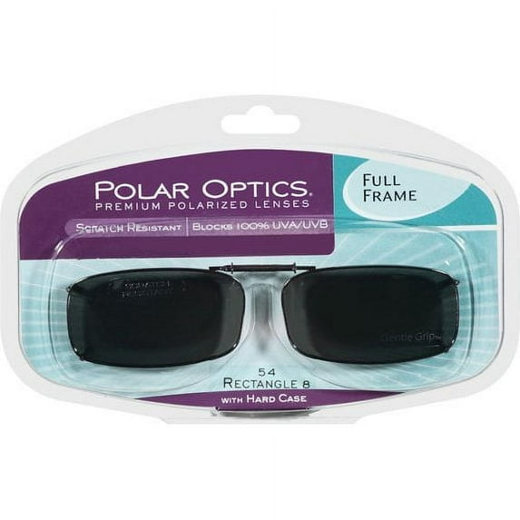 Polar Optics 54 rec 8 Polarized Full Frame clip on Sunglasses W. Cases