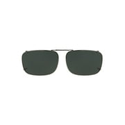 Polar Optics Unisex Rectangle Clip Ons Sunglasses Black