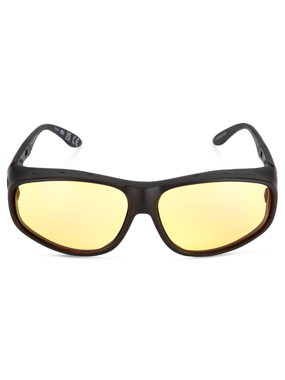Sport Unisex FO-030 Square Fits Over Night Drivers Black and Yellow
