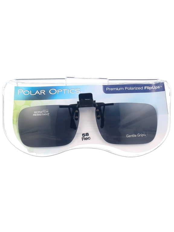 Unisex Flip Ups Rectangle Clip Ons Sunglasses Gray