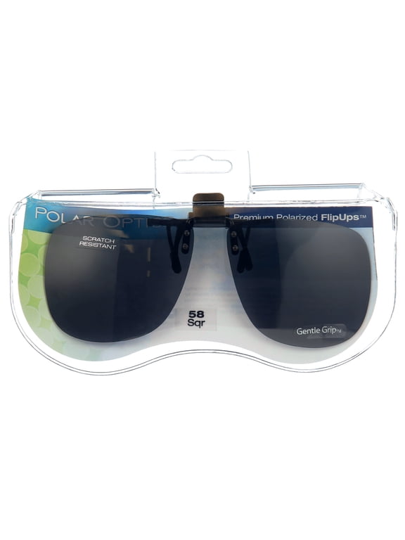 Unisex Flip Ups Rectangle Clip Ons Sunglasses Gray