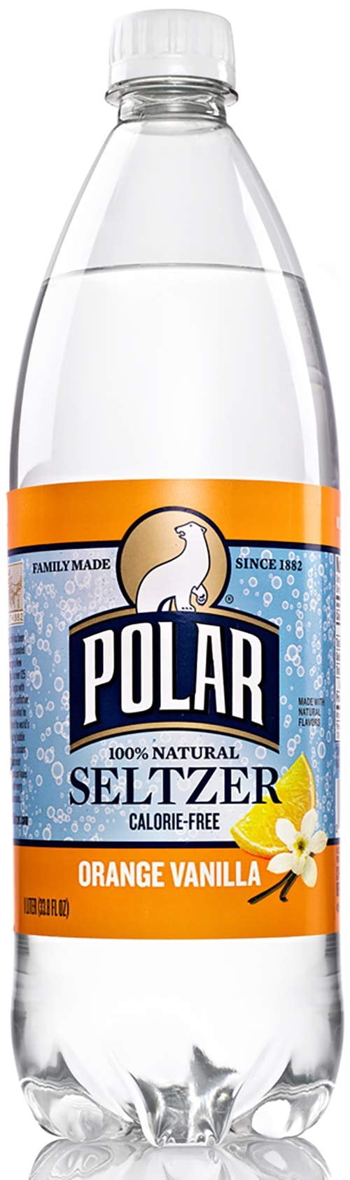 Polar Seltzer Orange Vanilla Sparkling Water, 33.8 Fl Oz, Pack of 12