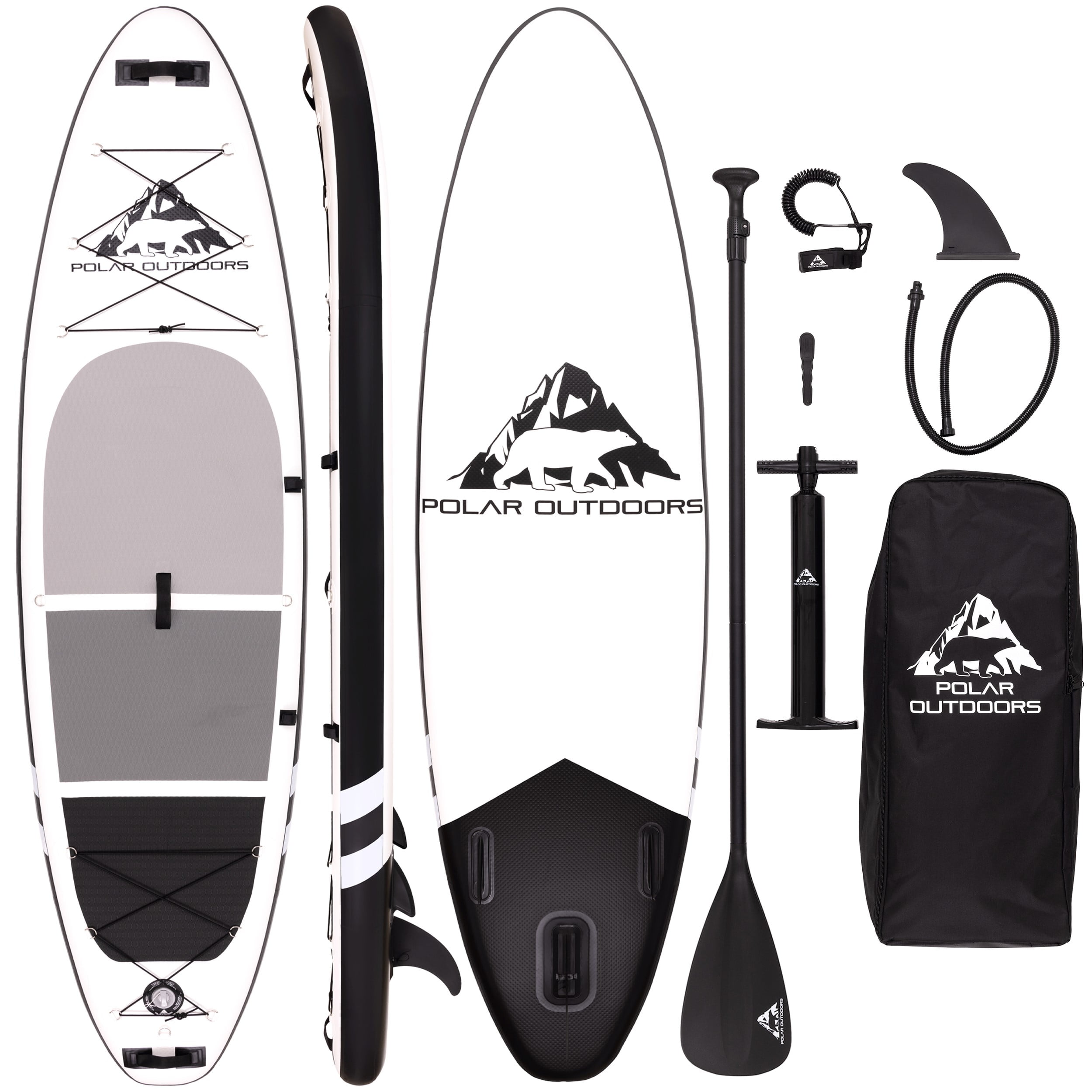 Polar Outdoors Inflatable Stand Up Paddle Boards By Roc Paddle Boards with Premium SUP Paddle Board Accessories, Wide Stable Design, Non-Slip Comfort Deck for Youth & Adults