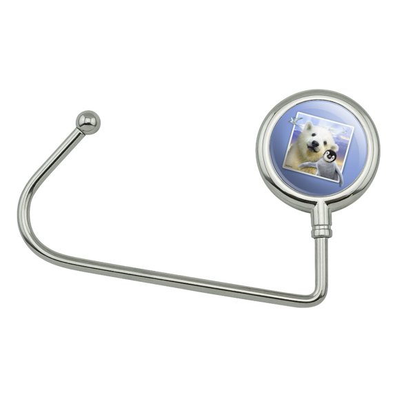 Polar Pals Selfie Picture Polar Bear Penguin Purse Bag Hanger Holder Hook