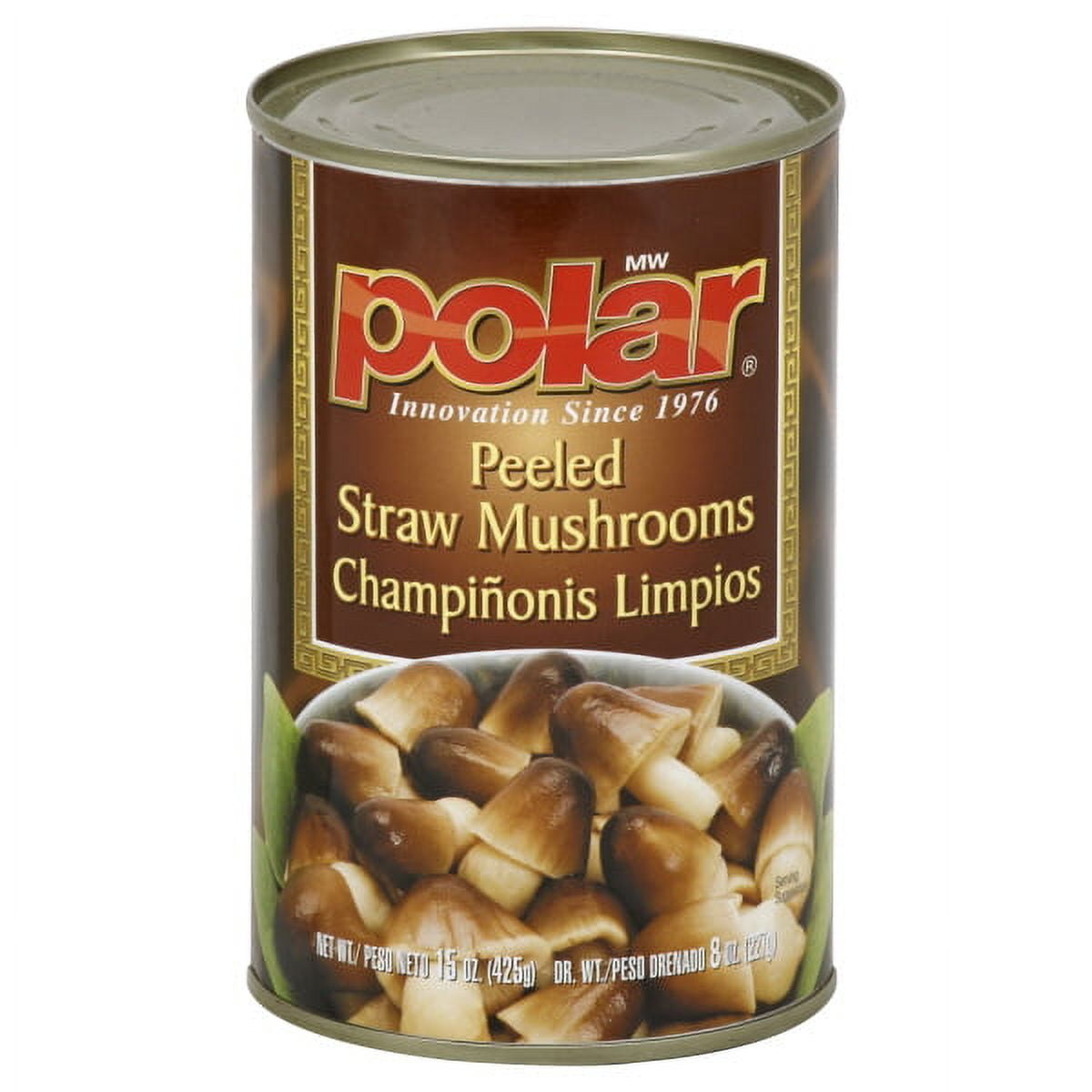 MW Polar Peeled Stir Fry Straw Mushrooms, Broken Pieces, 15 oz Can 