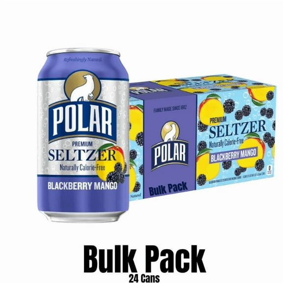 Polar Premium Seltzer, Luscious Blackberry Mango - 24 Pack (12 fl oz Cans)