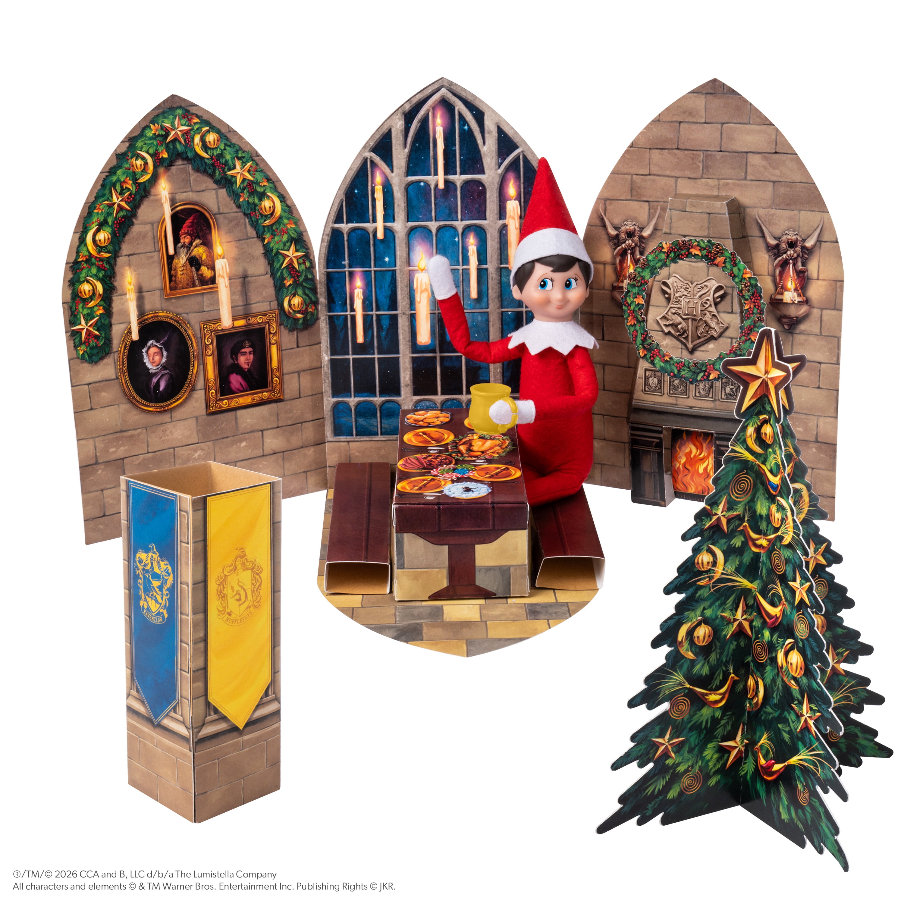 The Elf on the Shelf Harry Potter Hogwarts Great Hall Pop-Up Prop Set - Scout Elf Not Included