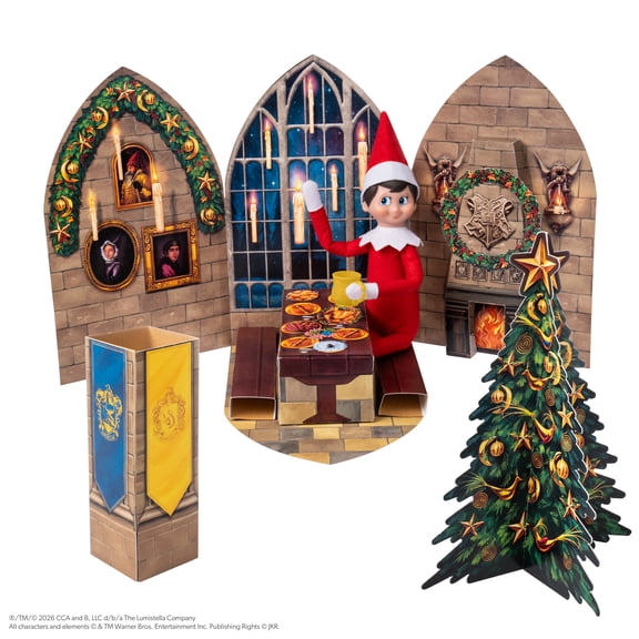 The Elf on the Shelf Harry Potter Hogwarts Great Hall Pop-Up Prop Set - Scout Elf Not Included