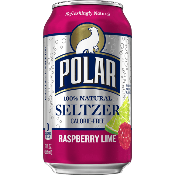 Polar Raspberry Lime Sparkling Water, 20 Fl Oz, 24 Count Cans