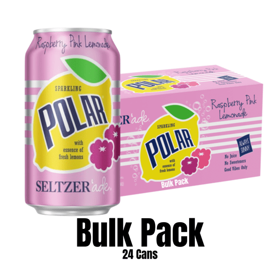 Polar Raspberry Pink Lemonade Seltzerade, 12 fl oz Cans, 24 Pack | Naturally Flavored Sparkling Water | Zero Calories, Sugar-Free & Sodium-Free